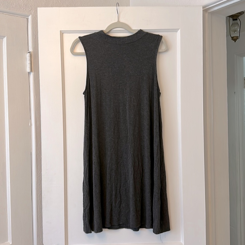 Gray Mock Neck Shift Dress